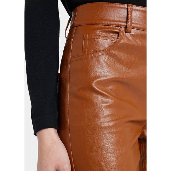 NEW A.L.C. vegan leather freddie pant in cognac - Picture 3 of 4